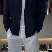 chemise zip élégant en lin pour homme