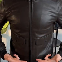 Blouson Deux grandes poches en semi cuir