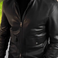 Blouson Deux grandes poches en semi cuir