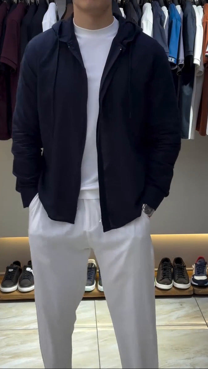 chemise zip élégant en lin pour homme