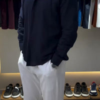 chemise zip élégant en lin pour homme