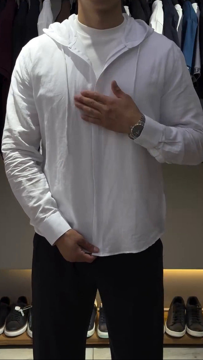 chemise zip élégant en lin pour homme