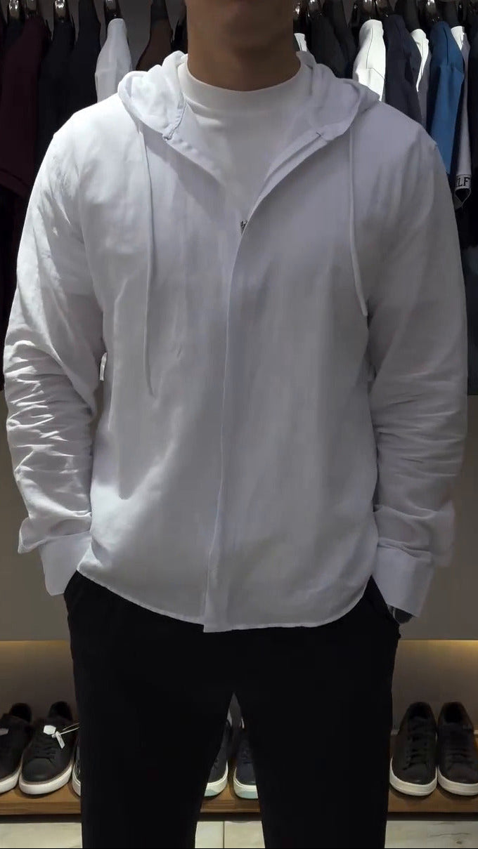 chemise zip élégant en lin pour homme