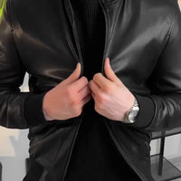 Blouson Deux grandes poches  en semi cuir