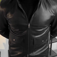 Blouson Deux grandes poches  en semi cuir