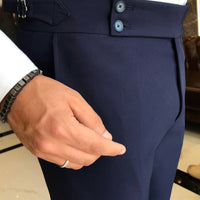 PANTALON HOMME DÉTAILLÉ À TAILLE SLIM STYLE ITALIEN